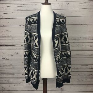 MOSSIMO Blue & White Patterned Cardigan